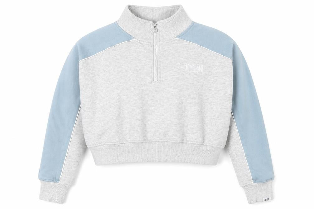 Lonsdale Women’s Grey Blue 1/4 Zip Sweatshirt UK 14