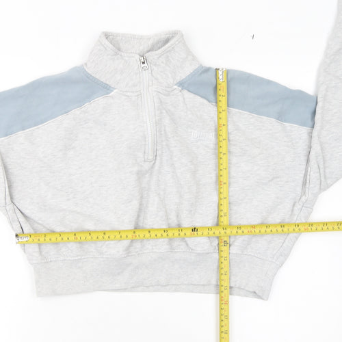 Lonsdale Women’s Grey Blue 1/4 Zip Sweatshirt UK 14