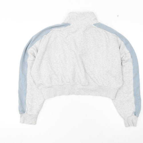 Lonsdale Women’s Grey Blue 1/4 Zip Sweatshirt UK 14