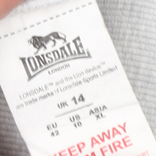 Lonsdale Women’s Grey Blue 1/4 Zip Sweatshirt UK 14