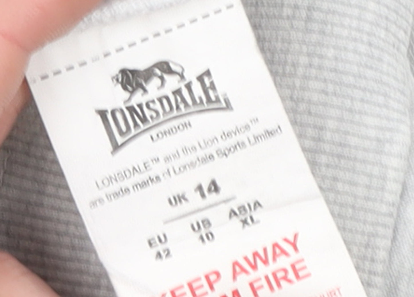 Lonsdale Women’s Grey Blue 1/4 Zip Sweatshirt UK 14