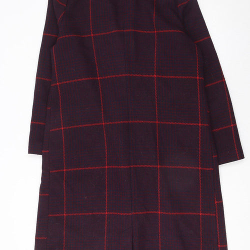 Principles by Ben de Lisi Women's Purple Check Wool Blend Overcoat Size 14