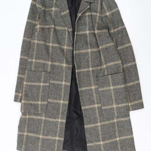 Dorothy Perkins Women’s Beige Check Wool Blend Long Coat Size 12