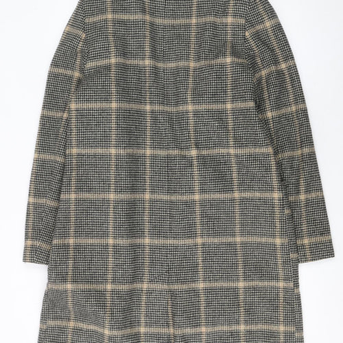Dorothy Perkins Women’s Beige Check Wool Blend Long Coat Size 12