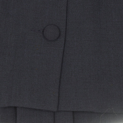 Warehouse Women Navy Wool Blend Belted Blazer UK 10