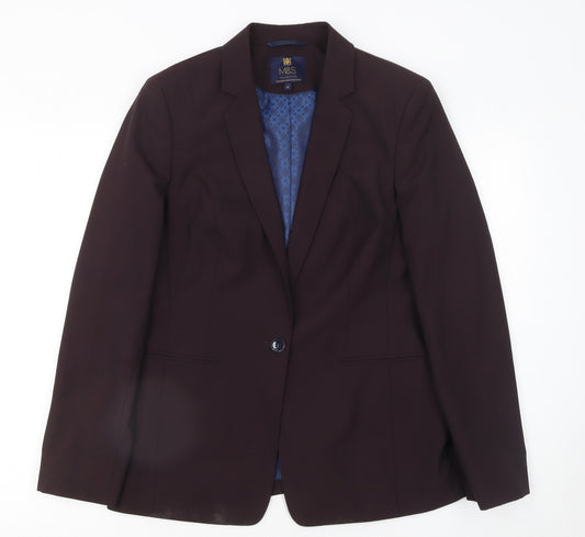 Marks and Spencer Women's Brown Wool Blend Tailored Blazer Size 14