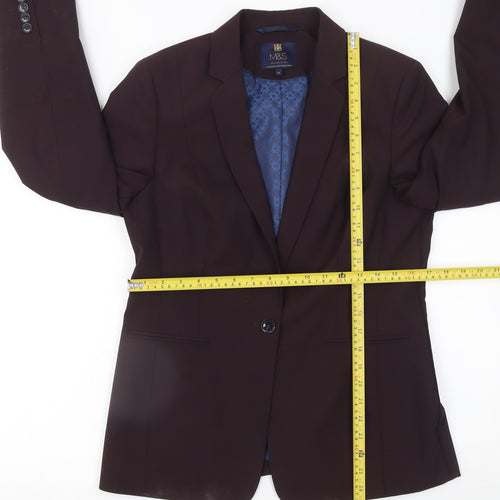 Marks and Spencer Women's Brown Wool Blend Tailored Blazer Size 14