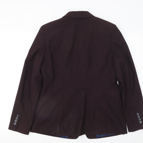 Marks and Spencer Women's Brown Wool Blend Tailored Blazer Size 14