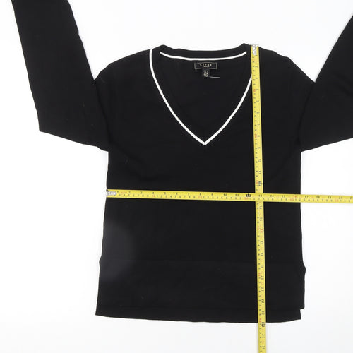 Lipsy Women’s Black V-Neck Long Sleeve Knit Jumper Size 10