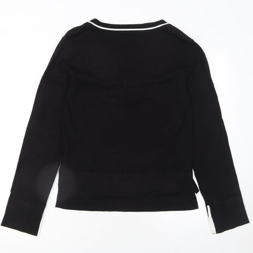 Lipsy Women’s Black V-Neck Long Sleeve Knit Jumper Size 10