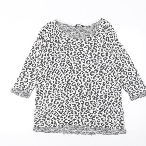 Marks and Spencer Women’s Grey Leopard Knit Jumper Size 12