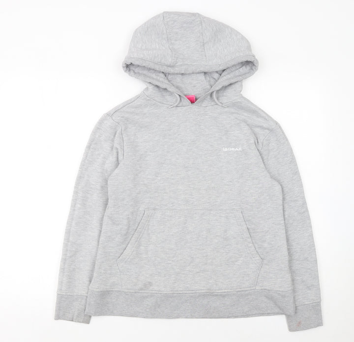 LA Gear Women Grey Hoodie UK 12 Pullover Hooded Sweatshirt