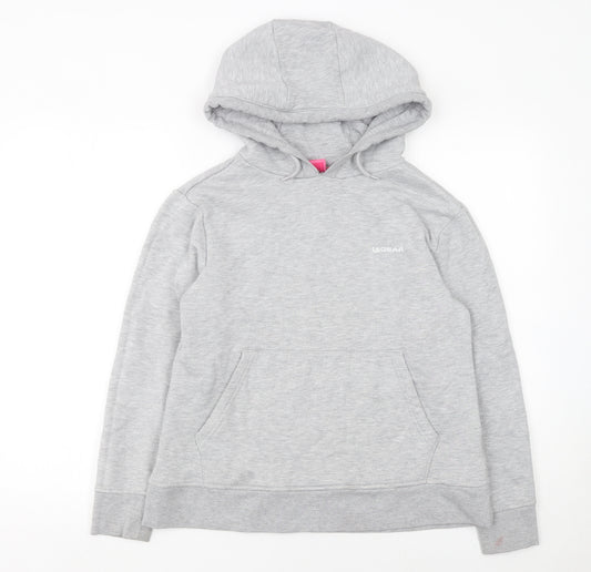 LA Gear Women Grey Hoodie UK 12 Pullover Hooded Sweatshirt