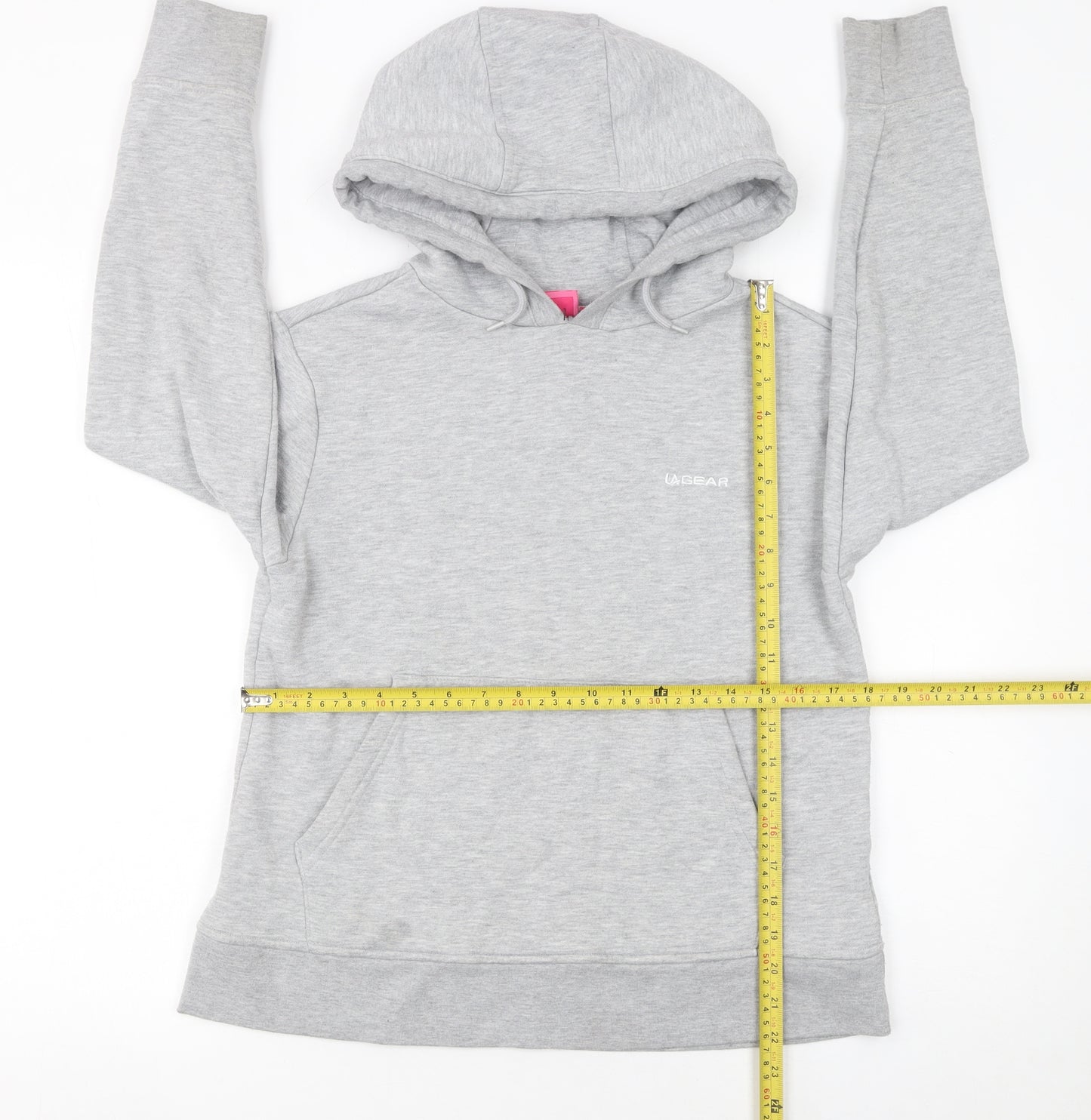 LA Gear Women Grey Hoodie UK 12 Pullover Hooded Sweatshirt