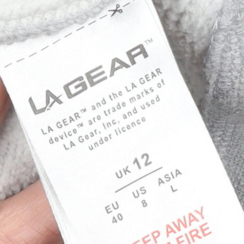 LA Gear Women Grey Hoodie UK 12 Pullover Hooded Sweatshirt