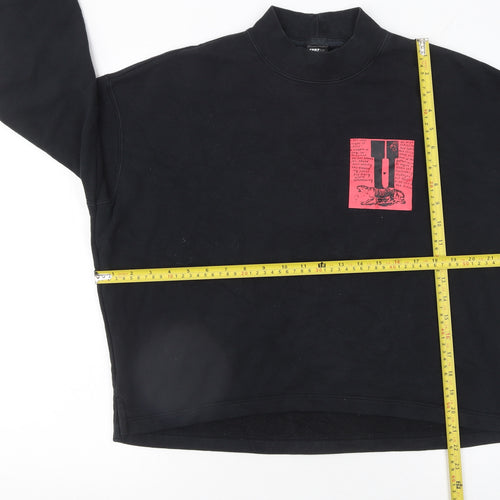 Uniqlo SPRZ NY Women Black Cotton Sweatshirt S Graphic Print