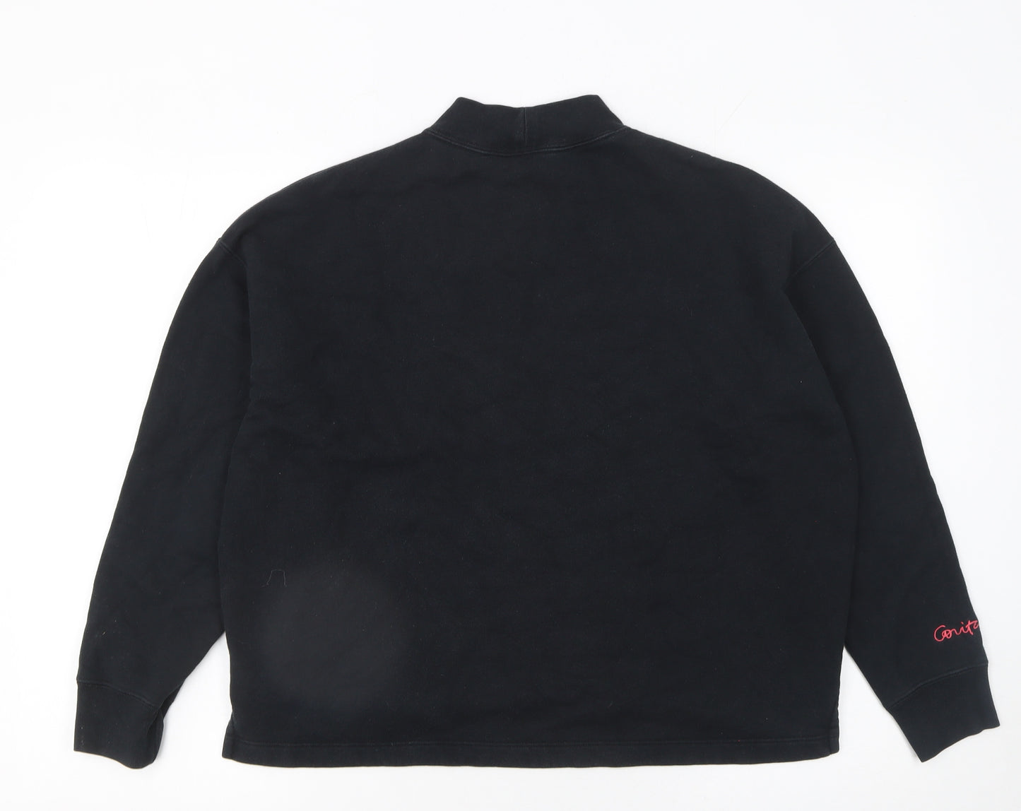 Uniqlo SPRZ NY Women Black Cotton Sweatshirt S Graphic Print