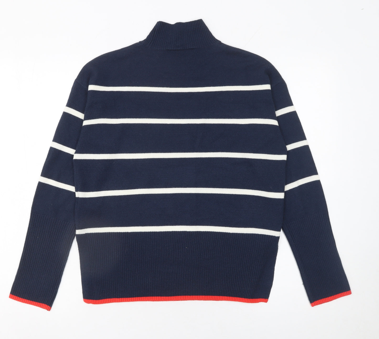 George Women’s Blue Striped Mock Neck Pullover Jumper XS