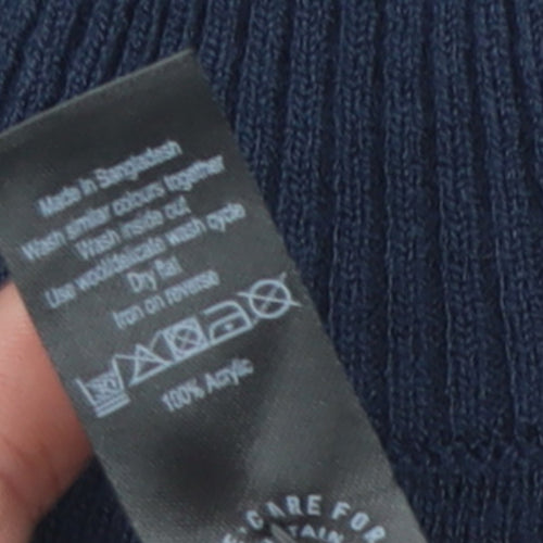 George Women’s Blue Striped Mock Neck Pullover Jumper XS