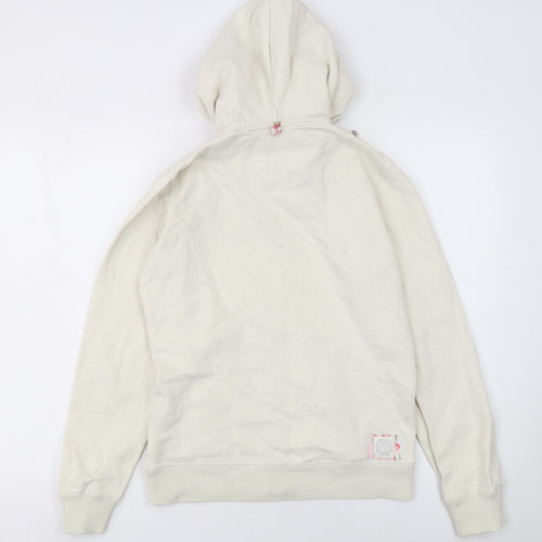 Joules Women’s Ivory Full Zip Hoodie Size 8 Floral Lined Casual Jacket