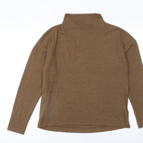 Uniqlo Women Brown XS Roll Neck Jumper Lightweight Knitwear