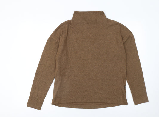 Uniqlo Women Brown XS Roll Neck Jumper Lightweight Knitwear