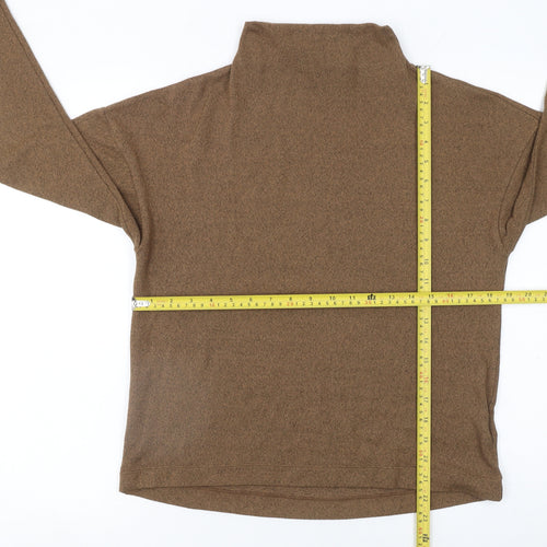 Uniqlo Women Brown XS Roll Neck Jumper Lightweight Knitwear