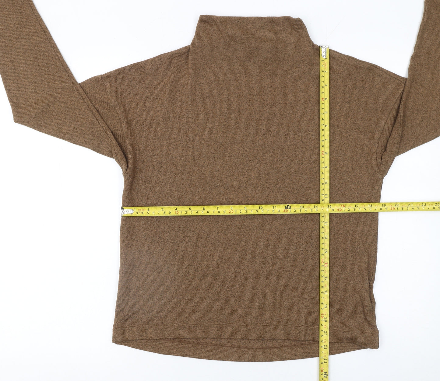 Uniqlo Women Brown XS Roll Neck Jumper Lightweight Knitwear