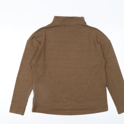 Uniqlo Women Brown XS Roll Neck Jumper Lightweight Knitwear