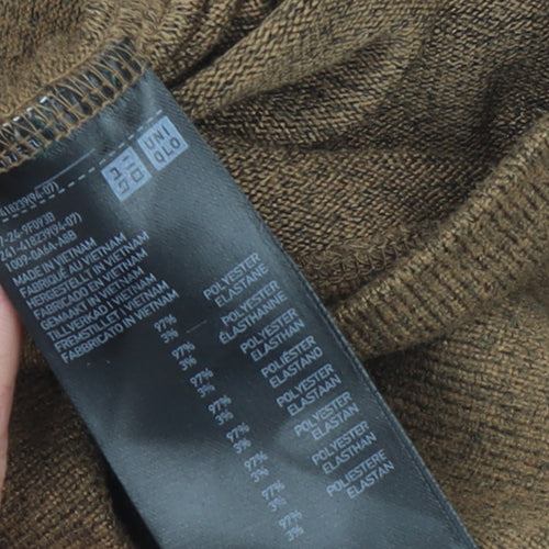 Uniqlo Women Brown XS Roll Neck Jumper Lightweight Knitwear