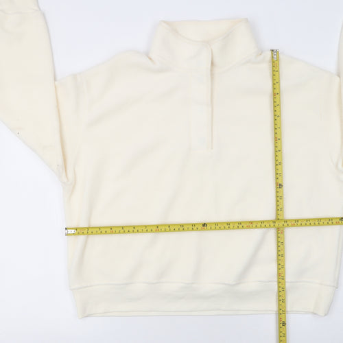 Marks and Spencer Women Ivory Fleece Pullover Sweatshirt L