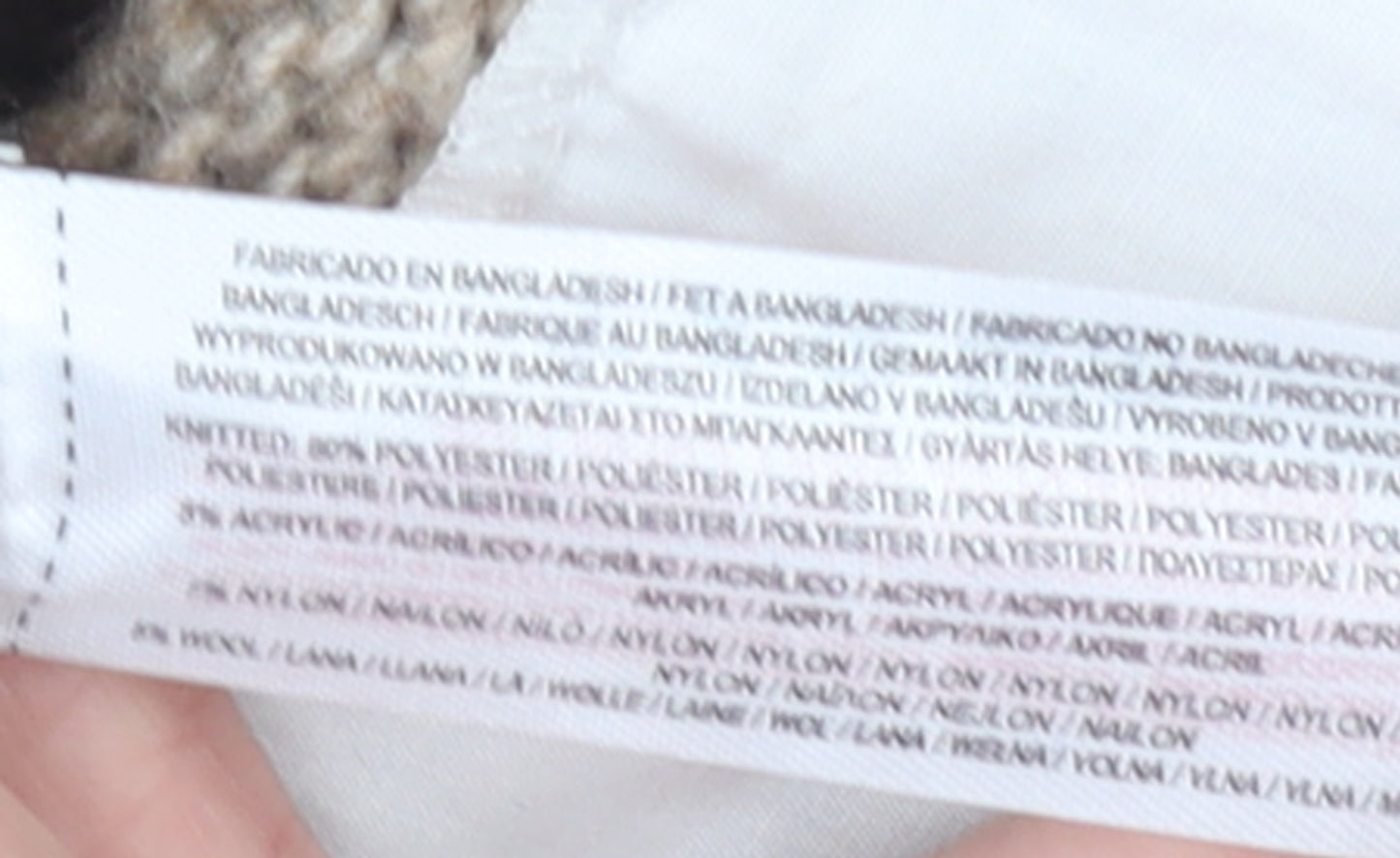 Primark Women Beige Cable-Knit Mock Neck Jumper Size 10