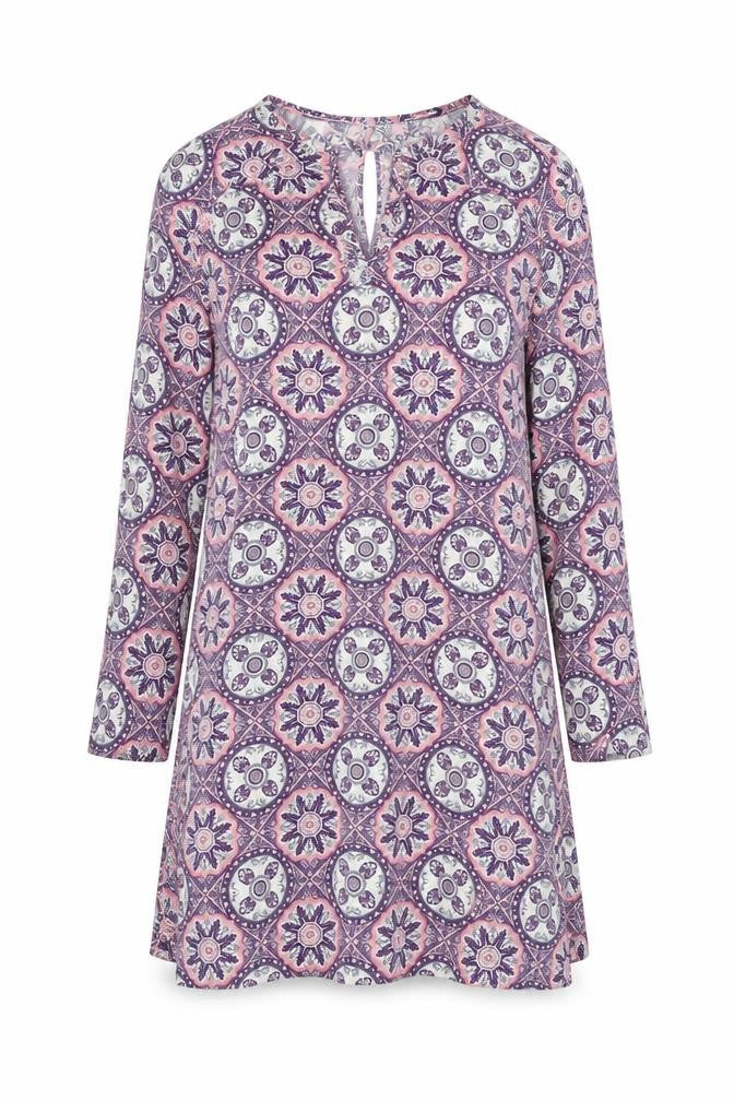 Front view of Simply Be Women’s Multicoloured, size UK 14, Shift Dress Long Sleeve