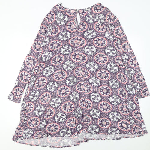 Simply Be Women’s Multicoloured Size 14 Shift Dress Long Sleeve