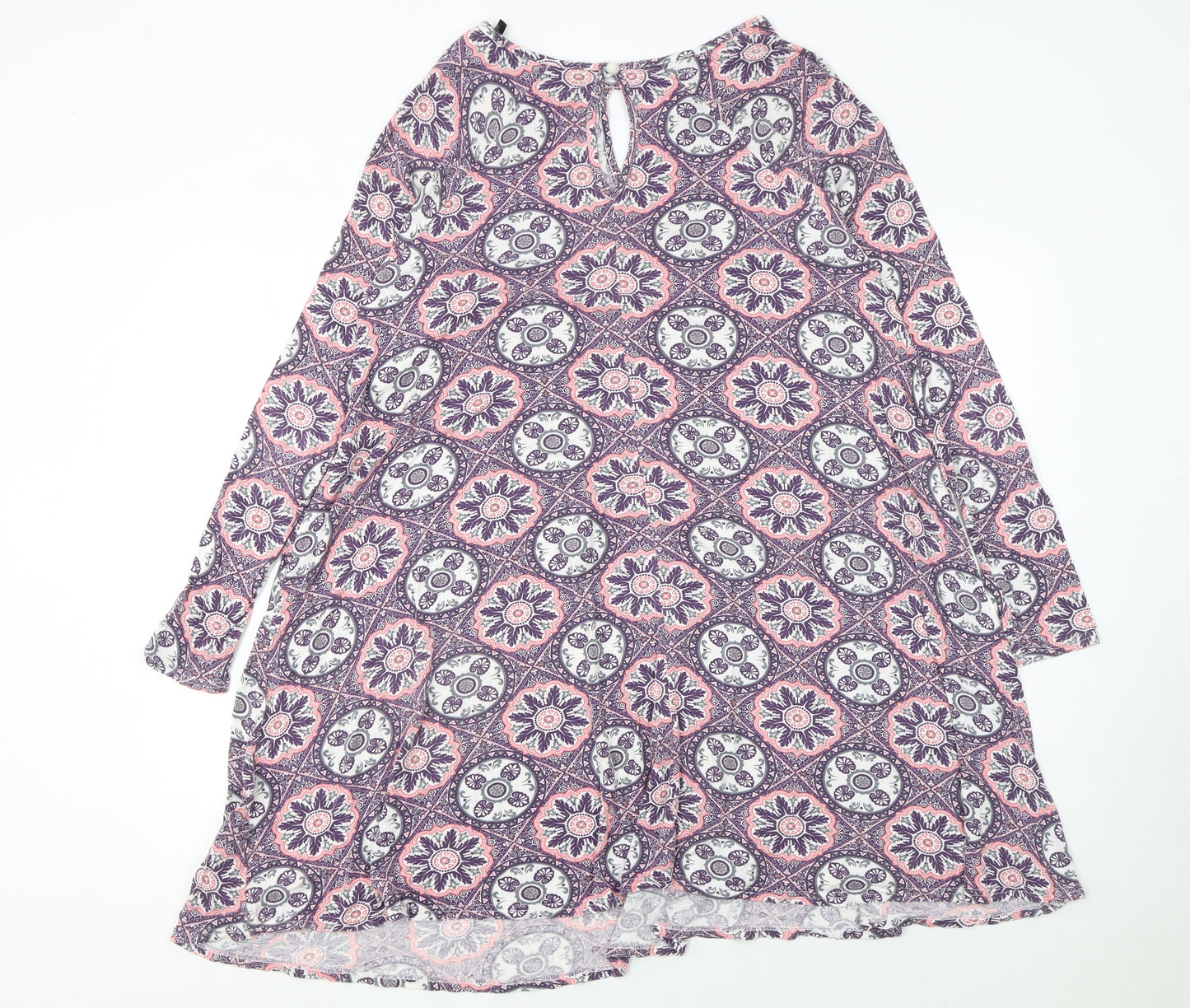 Simply Be Women’s Multicoloured Size 14 Shift Dress Long Sleeve