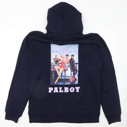Stanley/Stella Womens Navy Pullover Hoodie Size 12 Retro Graphic Print