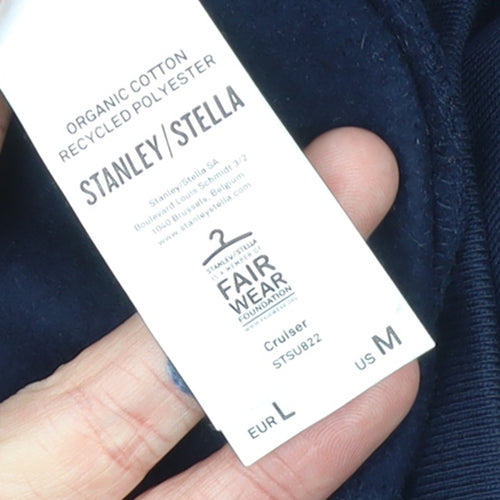 Stanley/Stella Womens Navy Pullover Hoodie Size 12 Retro Graphic Print