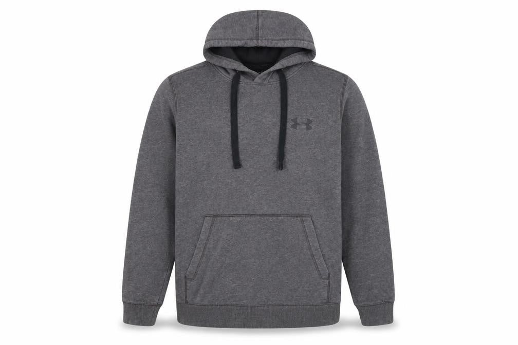 Front view of Under Armour Men’s Grey Pullover Hoodie S Athletic Fleece