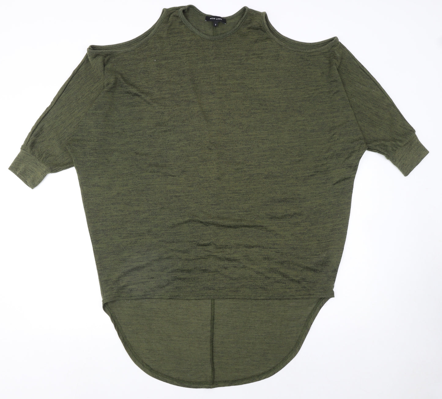 New Look Women Green Cold Shoulder Knit Jumper Size S