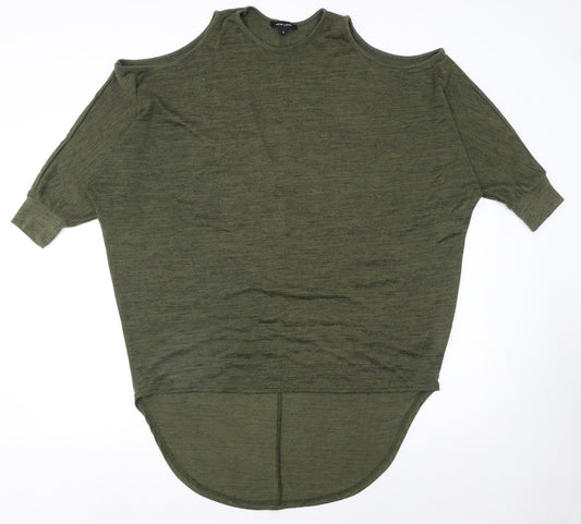 New Look Women Green Cold Shoulder Knit Jumper Size S