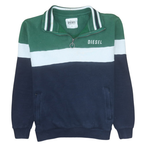 Diesel Mens Multicoloured 1/4 Zip Cotton Sweatshirt Size S