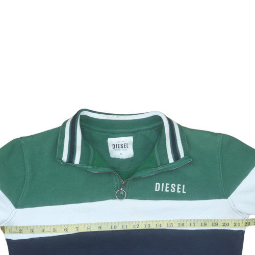 Diesel Mens Multicoloured 1/4 Zip Cotton Sweatshirt Size S