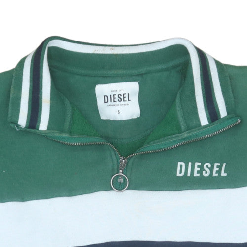 Diesel Mens Multicoloured 1/4 Zip Cotton Sweatshirt Size S