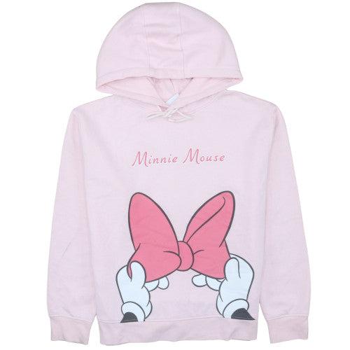 Disney Primark Women Pink Minnie Mouse Pullover Hoodie Size 10/12