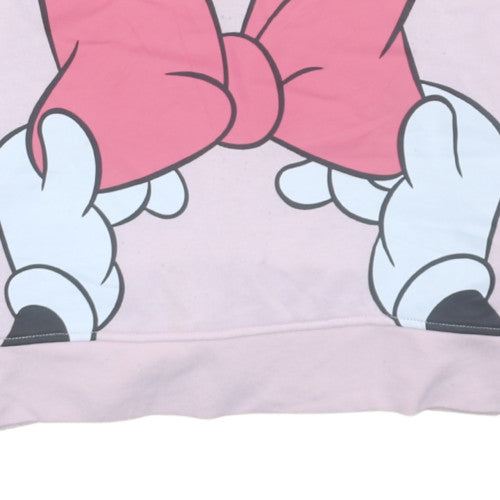 Disney Primark Women Pink Minnie Mouse Pullover Hoodie Size 10/12
