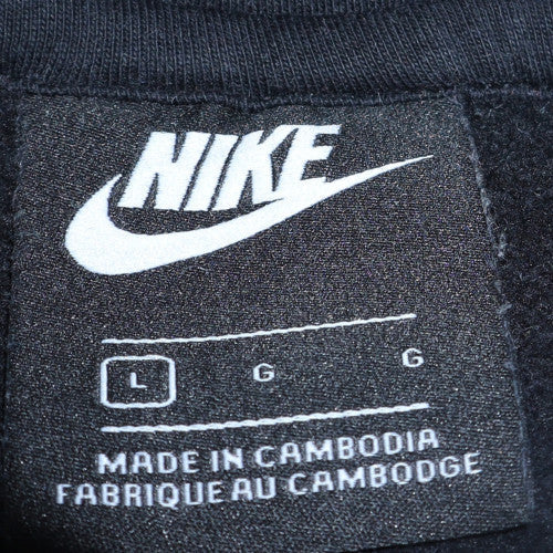 Nike Womens Black L Pullover Hoodie Sweatshirt Cotton Blend