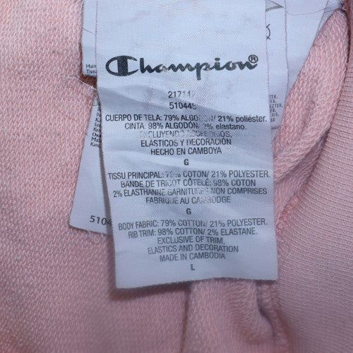 Champion Womens Pink Hooded Pullover Sweatshirt Size L