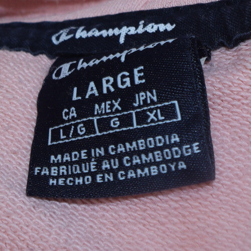 Champion Womens Pink Hooded Pullover Sweatshirt Size L