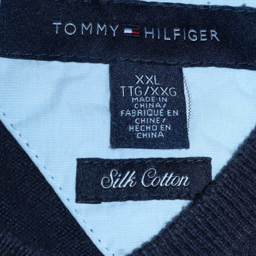 Tommy Hilfiger Men's Blue Argyle V-Neck Pullover Jumper XXL