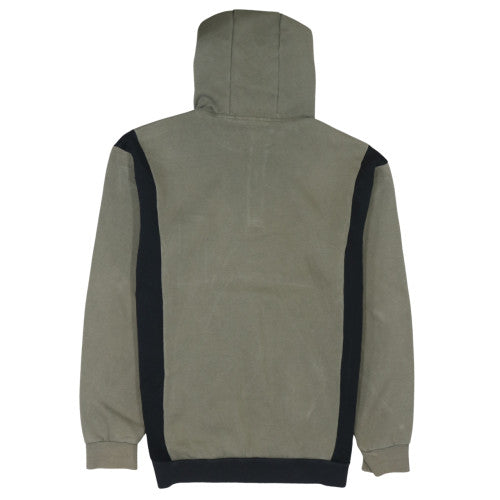 Adidas Mens Khaki Black Hoodie Size M 1/4 Zip Pullover Sweatshirt
